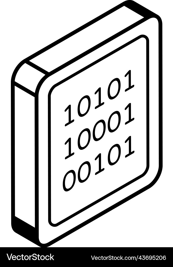 An icon of binary code line isometric design vector image