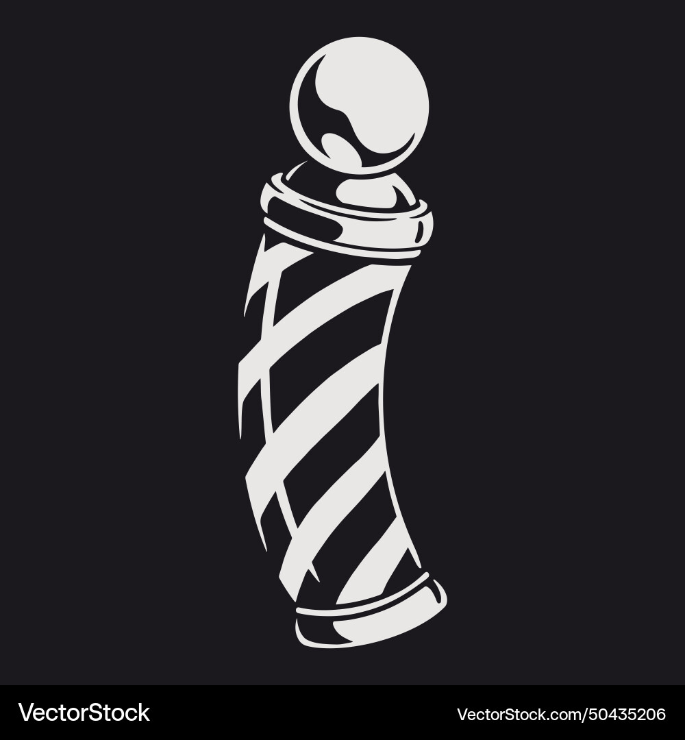 Barbers pole monochrome vintage sticker vector image