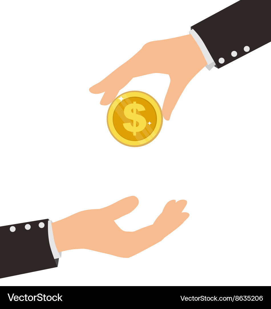 Business Hand Receiving Money – Royalty-Free Vector | VectorStock