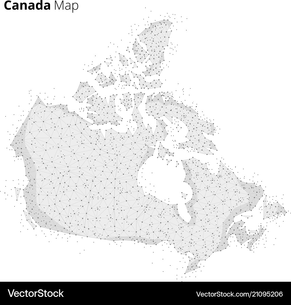 Canada map in blockchain technology network style Canada map in blockchain technology network style vector image