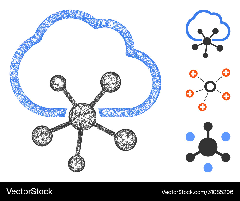 Cloud network polygonal web mesh Vector Image