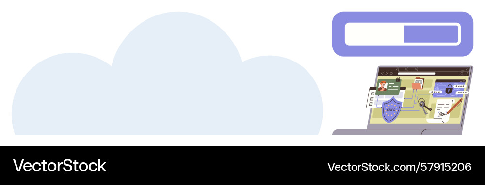 Cloud storage security and data backup vector image