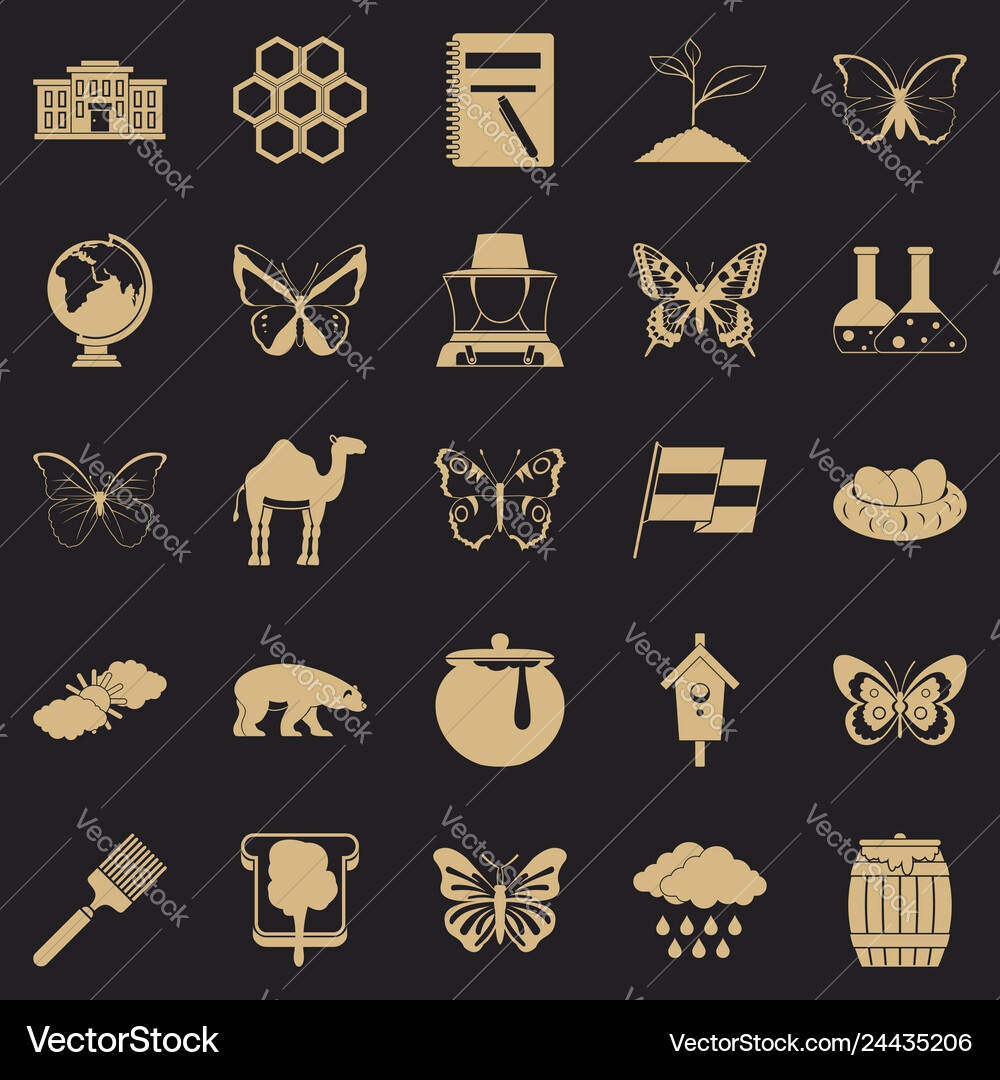 Crum icons set simple style Crum icons set simple style vector image