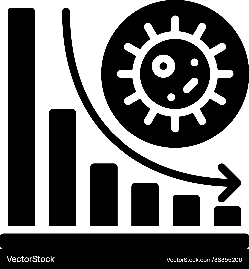 Decreasing chart icon vaccine development related vector image