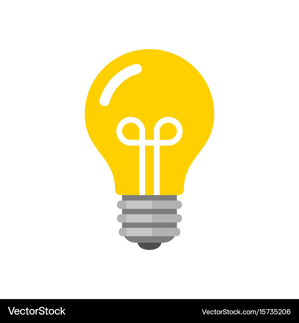 Light Bulb Icon - Modern Flat Style vector image