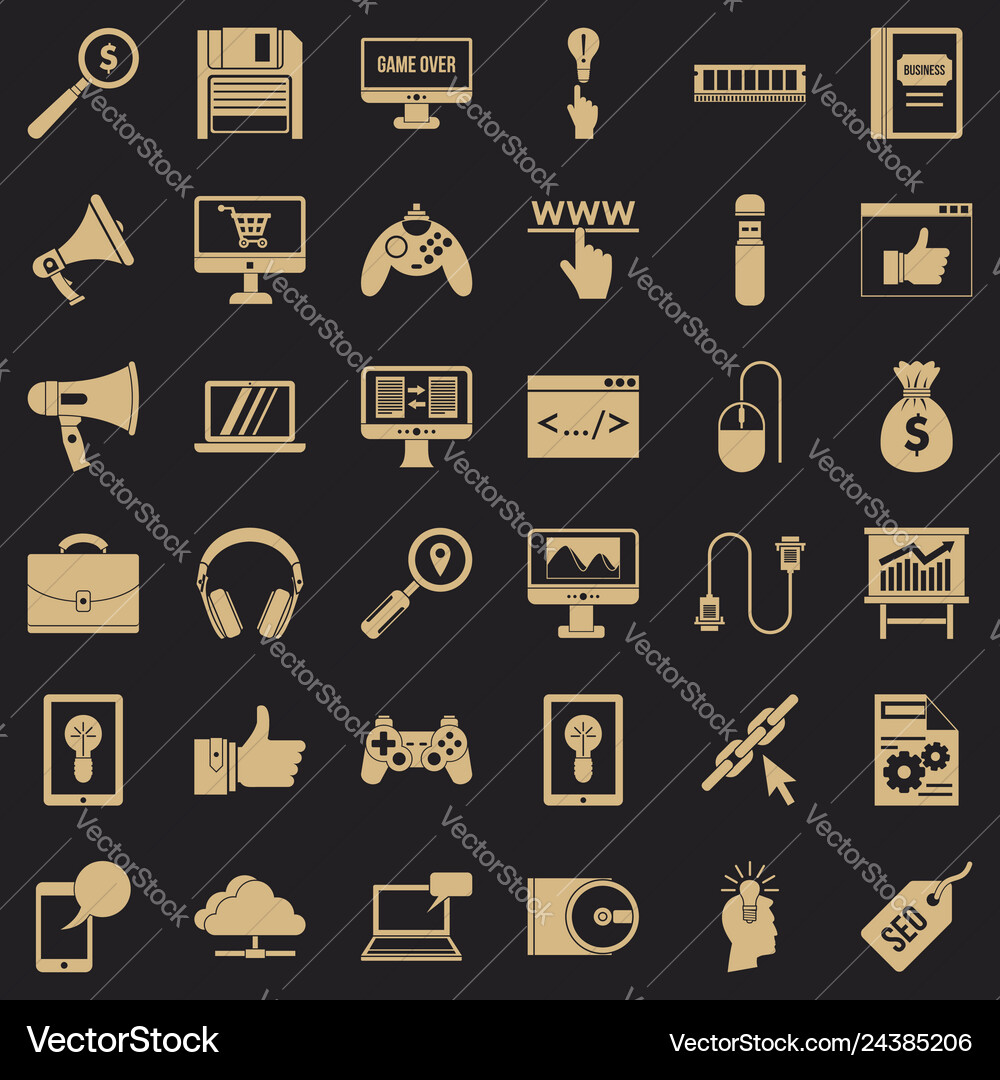 Mobile Web Icons - Simple Set vector image