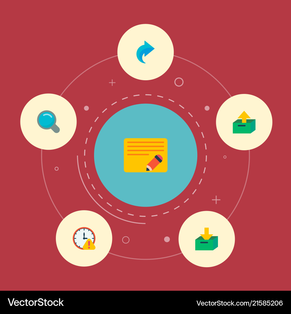 Set task manager icons flat style symbols Set task manager icons flat style symbols vector image