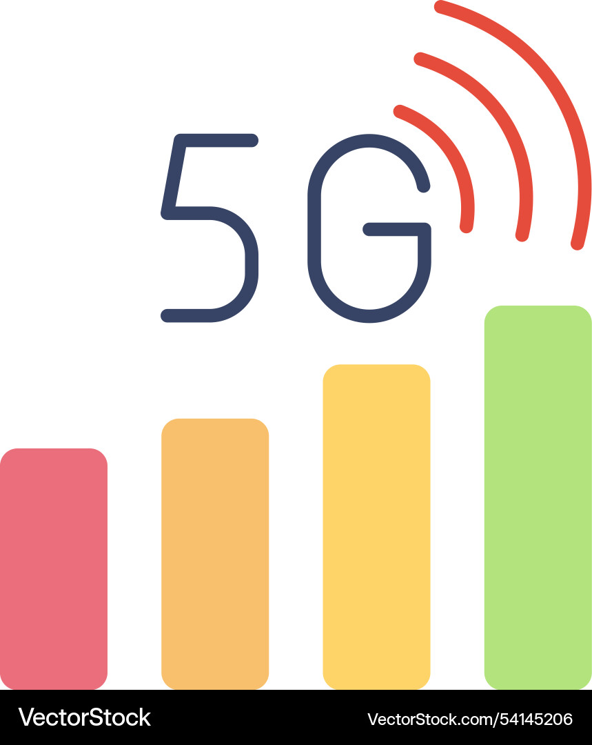 Signal status flat icon design Vector Image