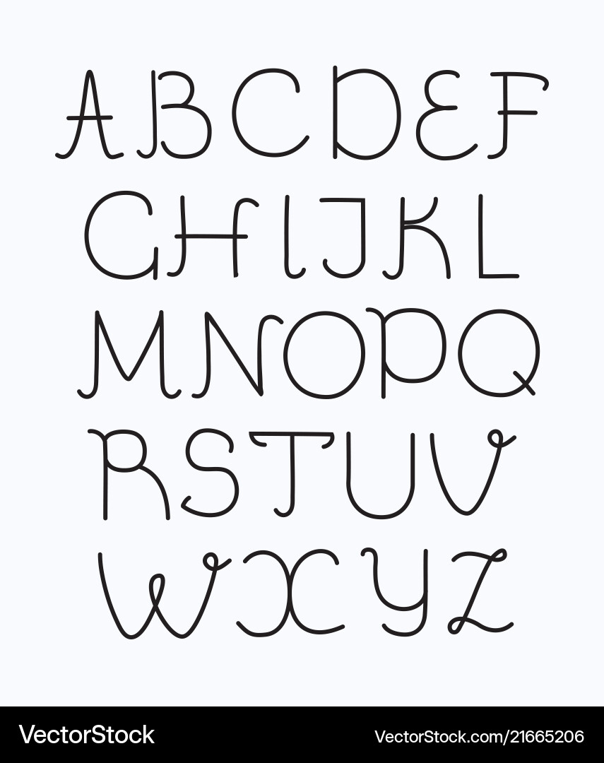 Thin line style modern font with long shadow vector image
