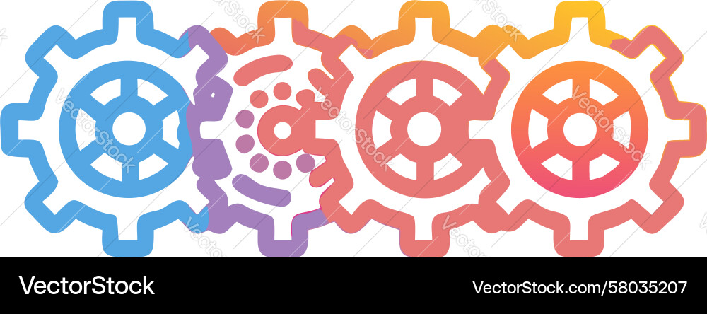 Abstract Interlocking Gears Vector Image