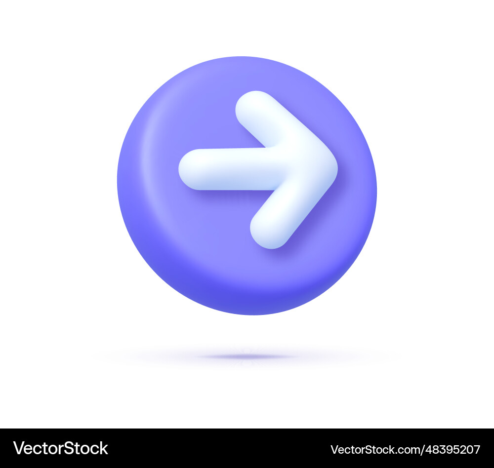 Arrow 3d on white background round button icon Arrow 3d on white background round button icon vector image