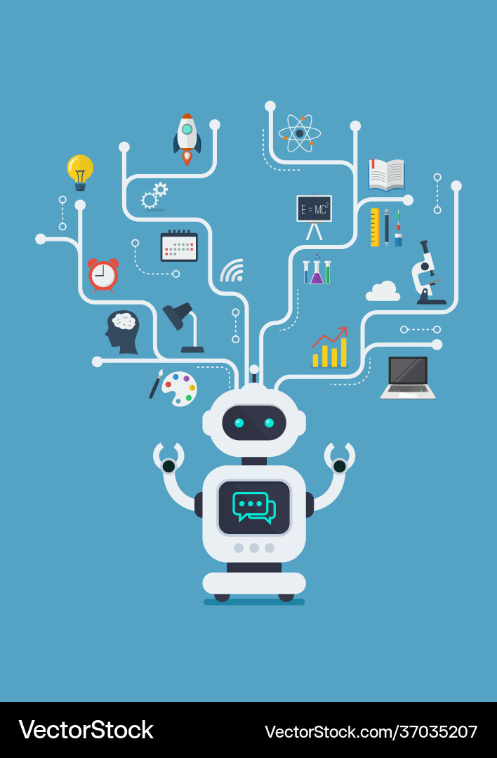 Chatbot robot virtual infographic Chatbot robot virtual infographic vector image