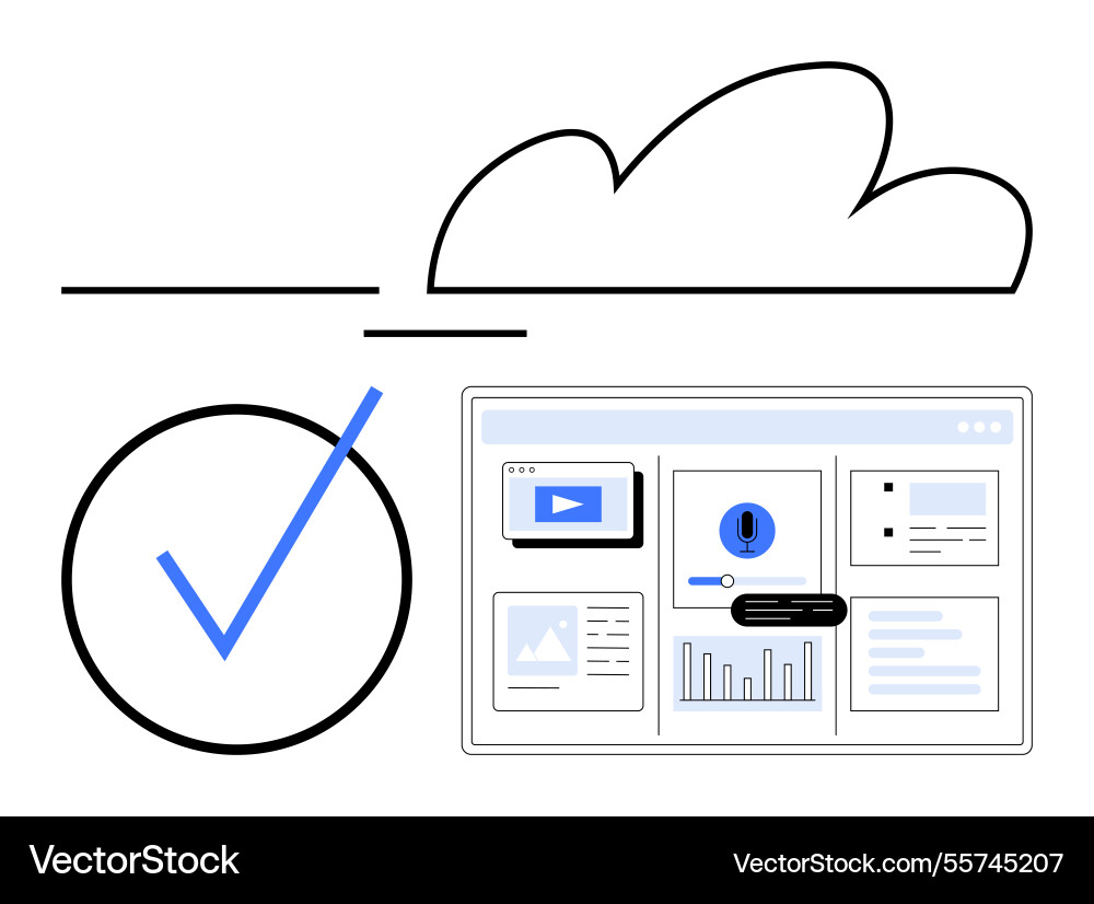 Cloudbasiertes Daten-Dashboard mit Analytik Cloudbasiertes Daten-Dashboard mit Analytik vektorbild