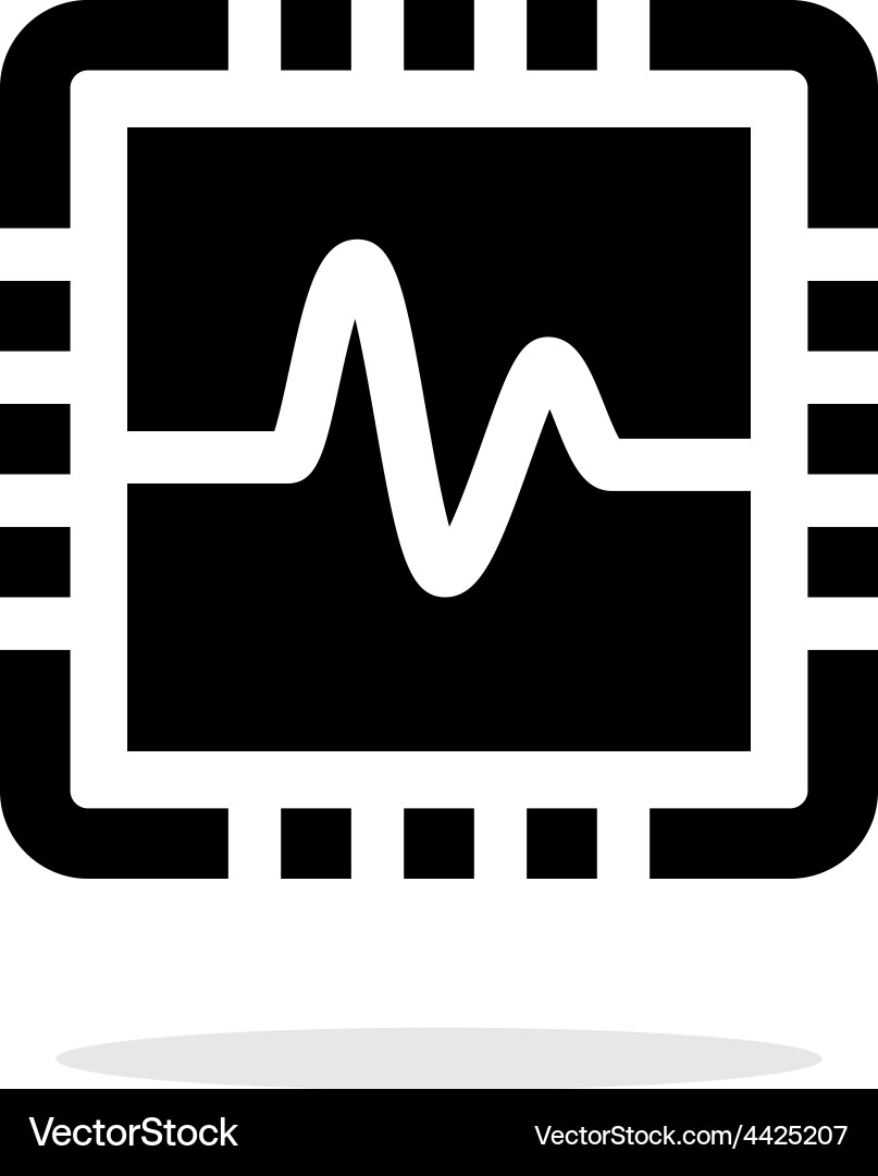 Cpu monitoring simple icon on white background Vector Image