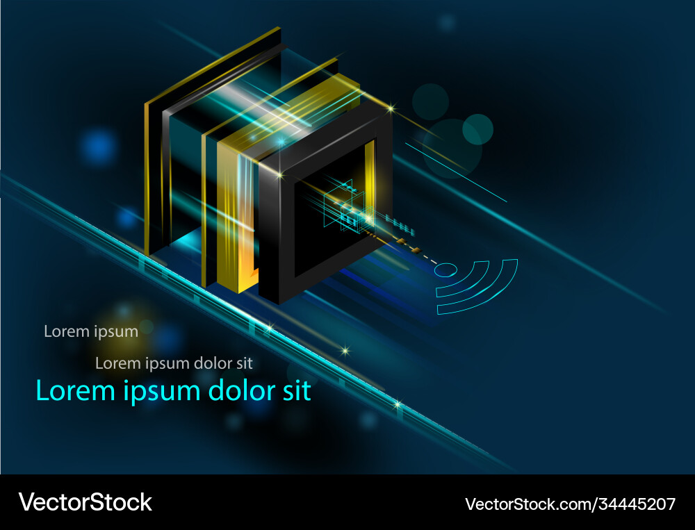 Deep learning big data server digital controls vector image