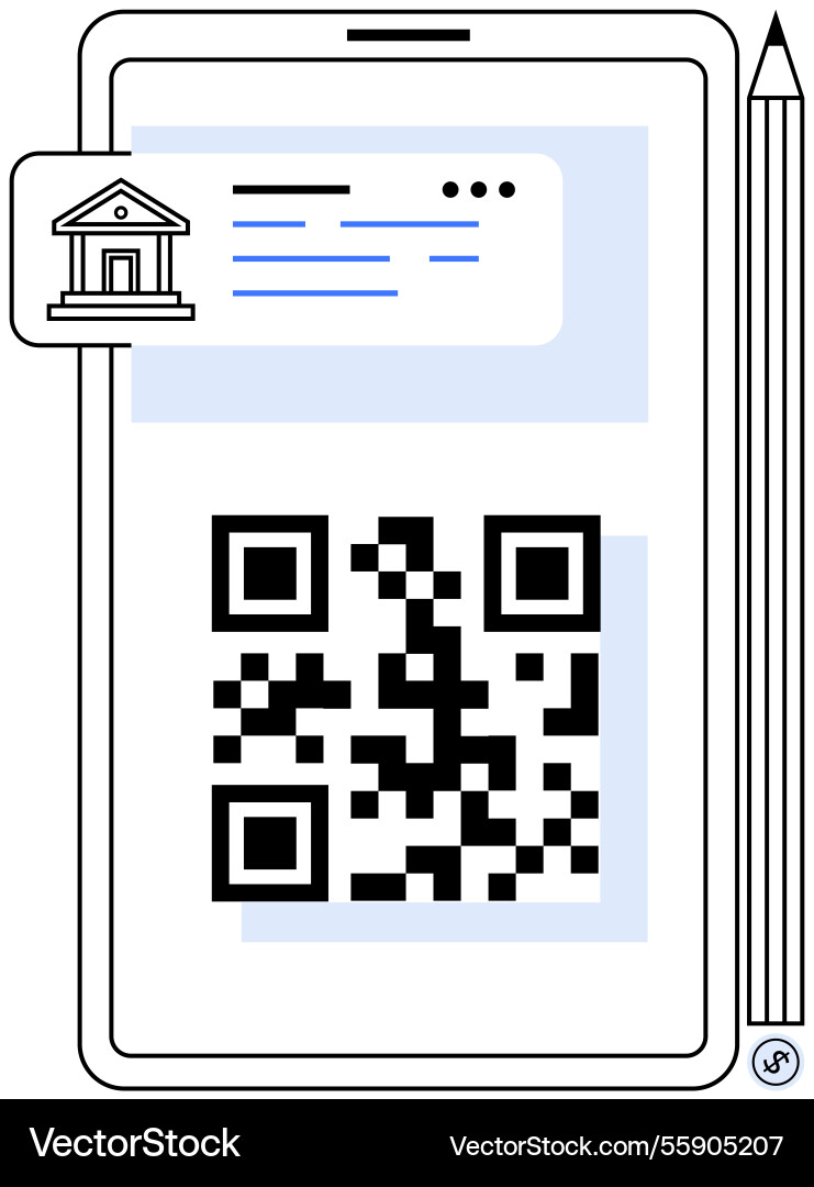 Digital qr code payment on smartphone with banking Vector Image