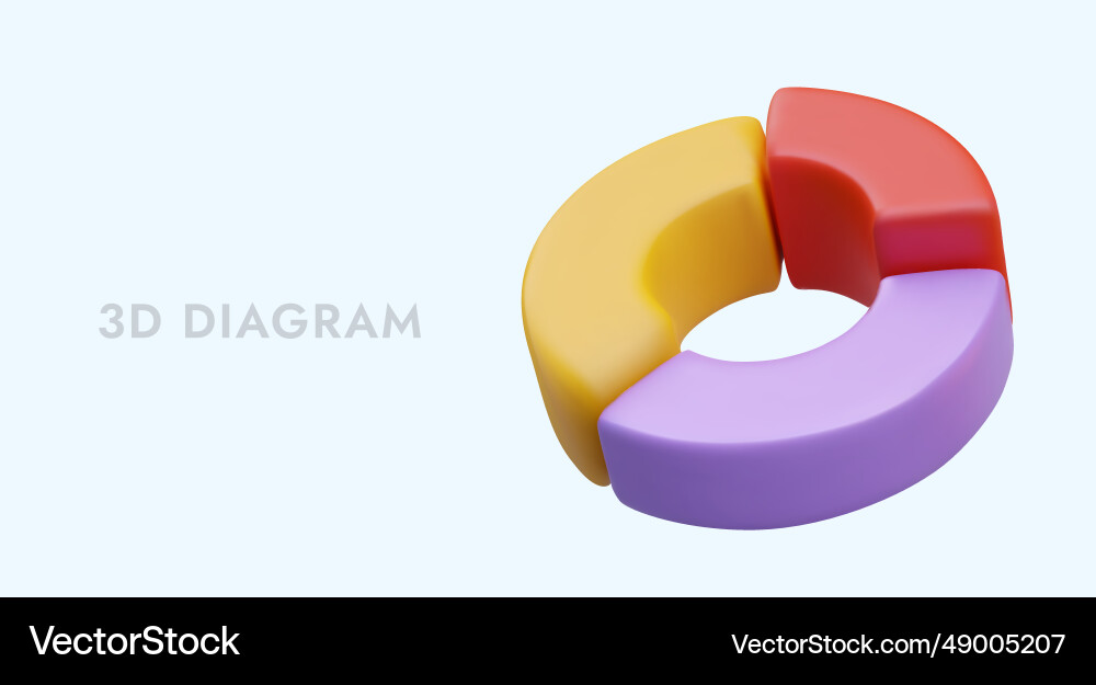 Donut pie chart with sectors of different colors Donut pie chart with sectors of different colors vector image
