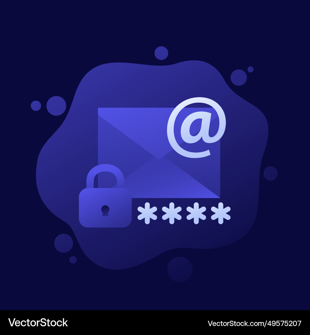 Email icon with password design Vector Image