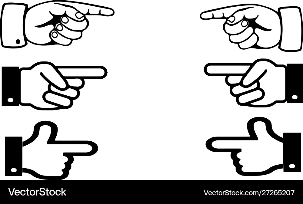 Hand pointer with forefinger on white background Vector Image