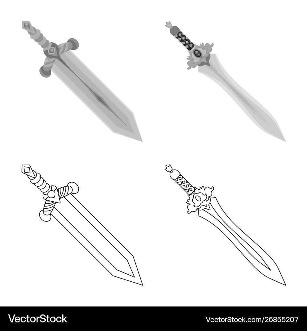 Isolated object game and armor sign collection vector image