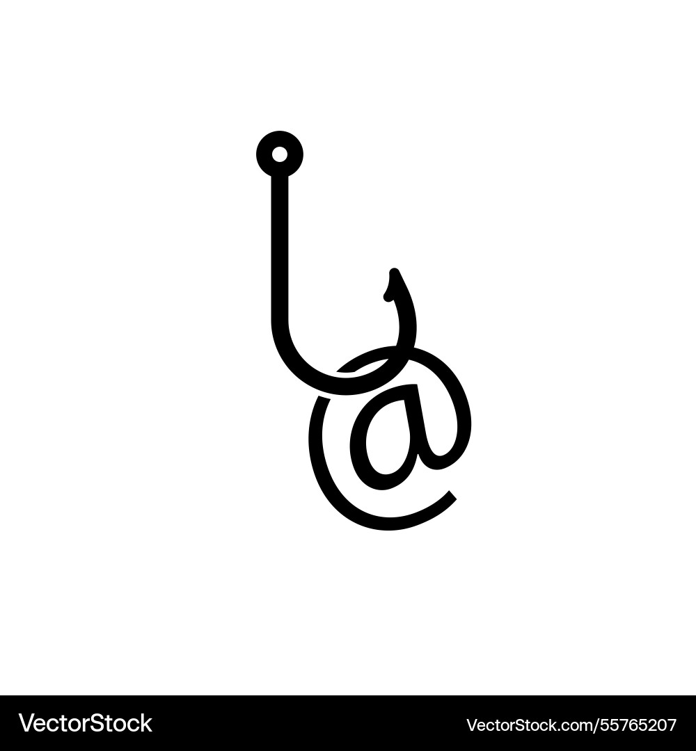Modern black hook with sharp pointed tip Vector Image