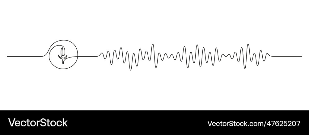 One continuous line drawing of music player One continuous line drawing of music player vector image