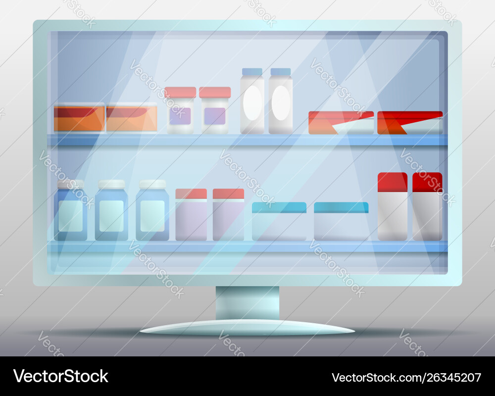 Online Apotheke Konzept Banner Cartoon Stil Online Apotheke Konzept Banner Cartoon Stil vektorbild