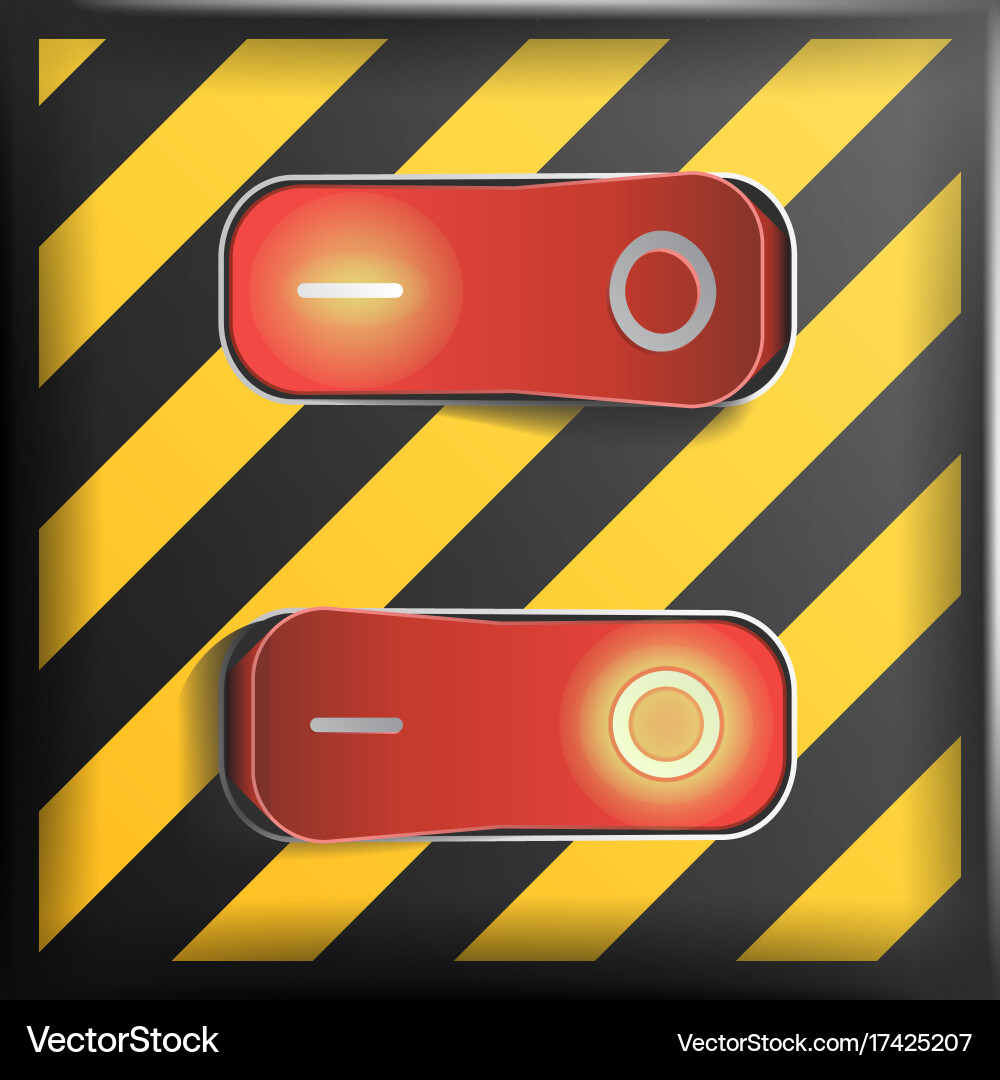 Red Toggle Switches - Danger Background Vector Image
