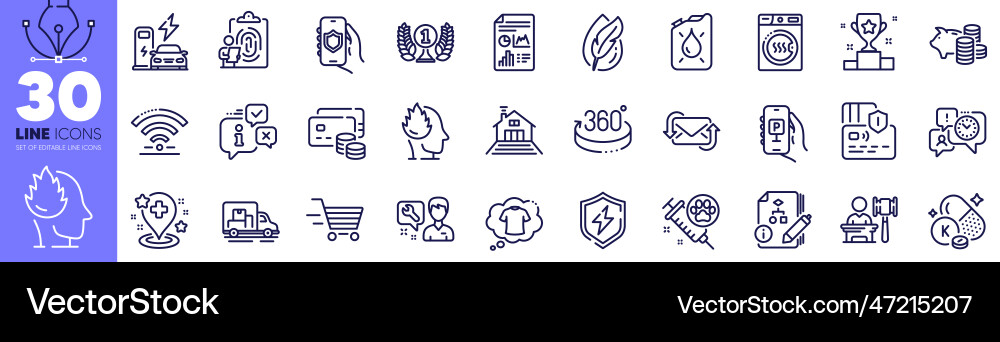Refresh mail fingerprint and security app line Refresh mail fingerprint and security app line vector image