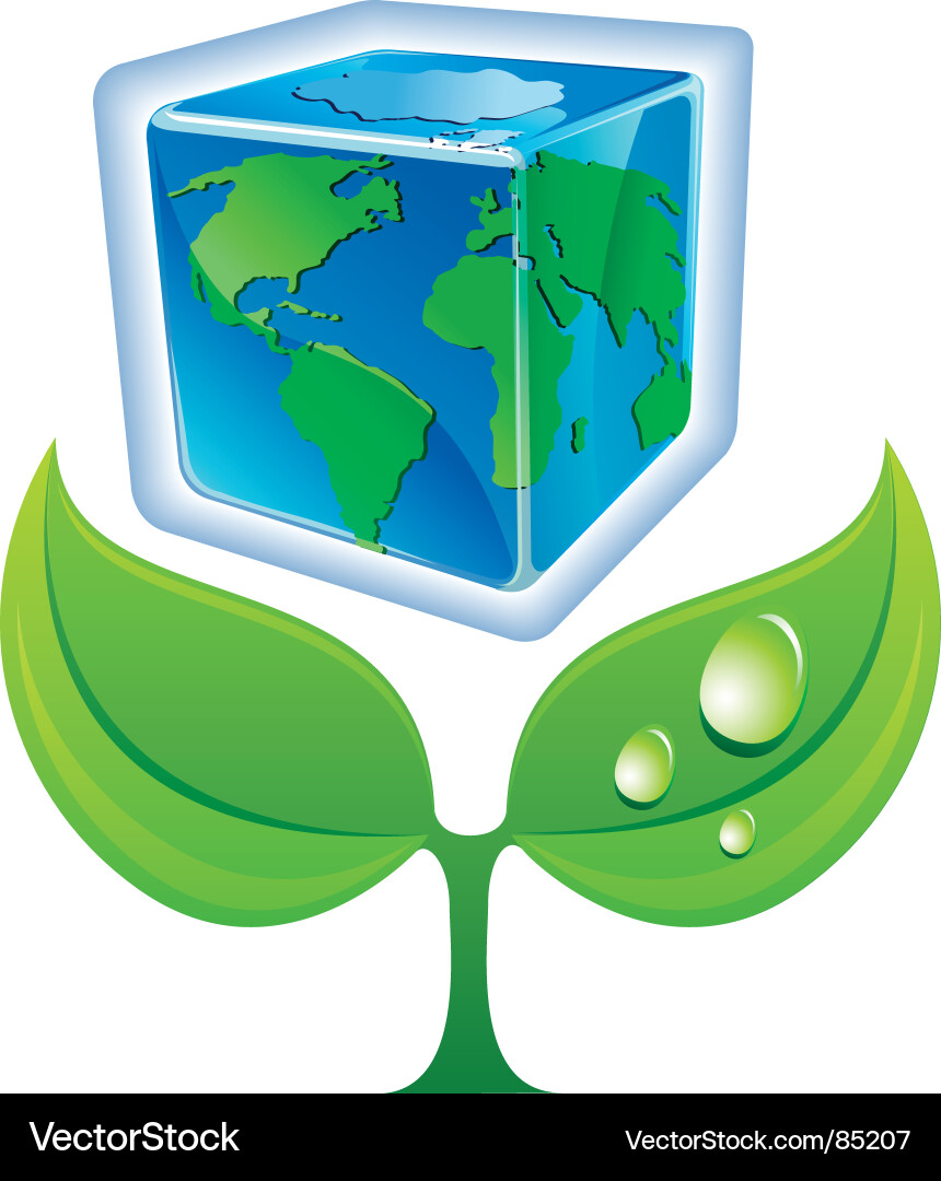 Sprout with globe vector image