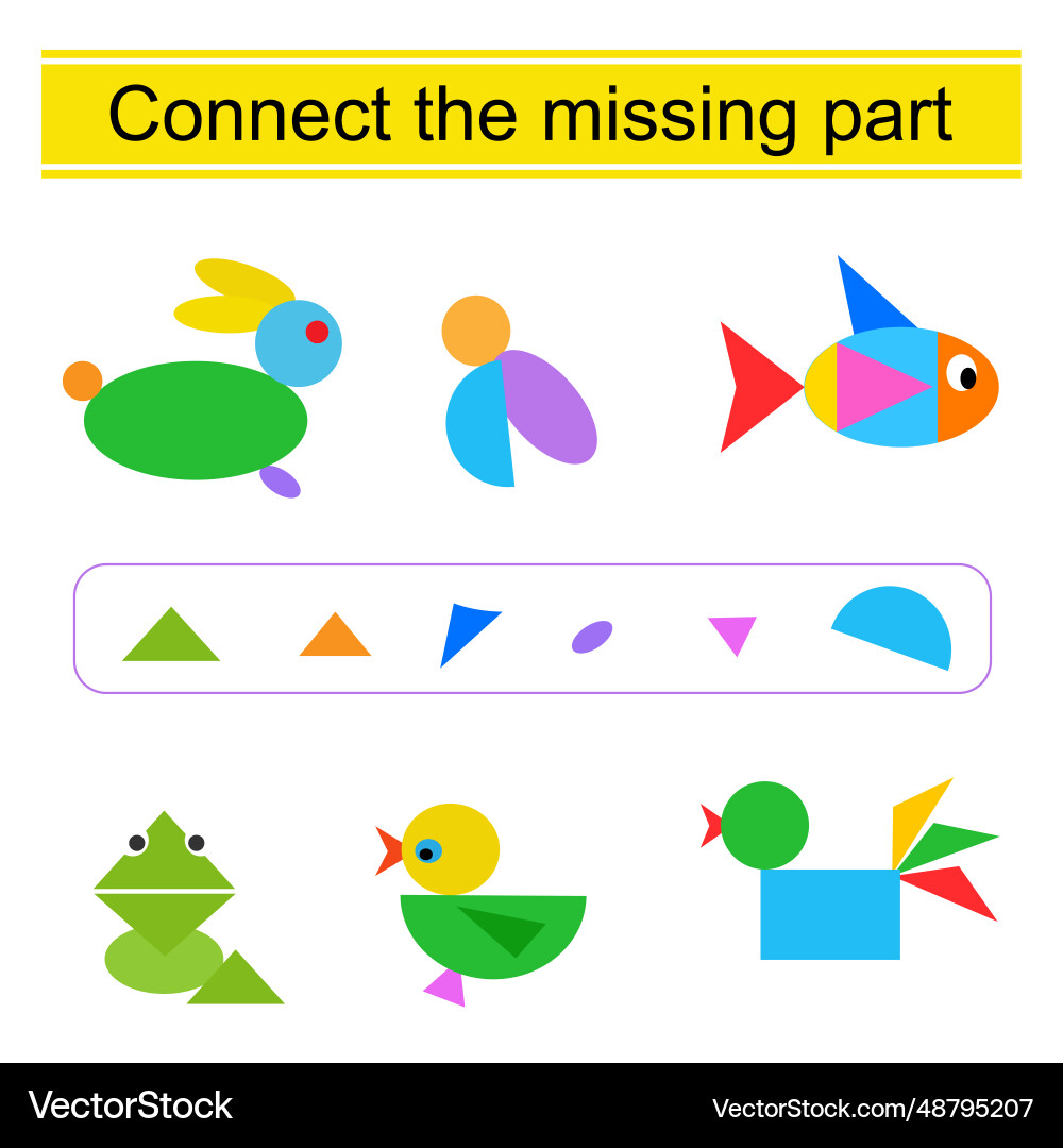 Task for the development of attention and logic Task for the development of attention and logic Vector Image