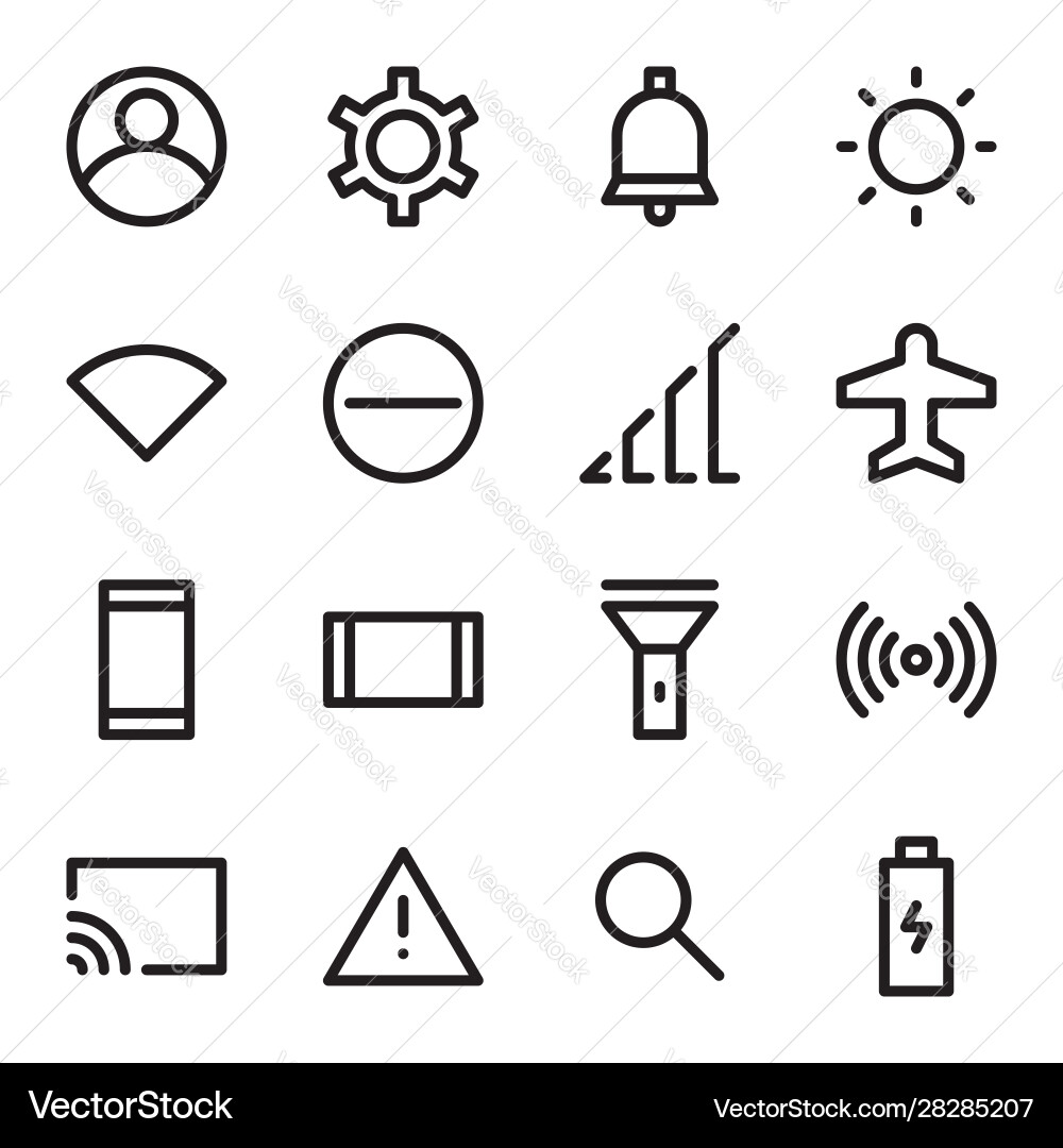 User interface icons set ui with outline User interface icons set ui with outline Vector Image