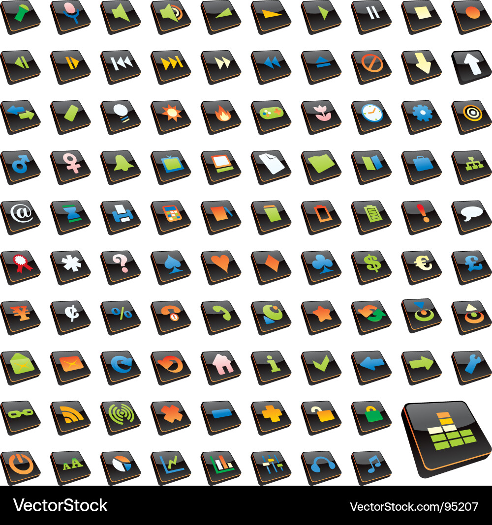 Web icon set vector image