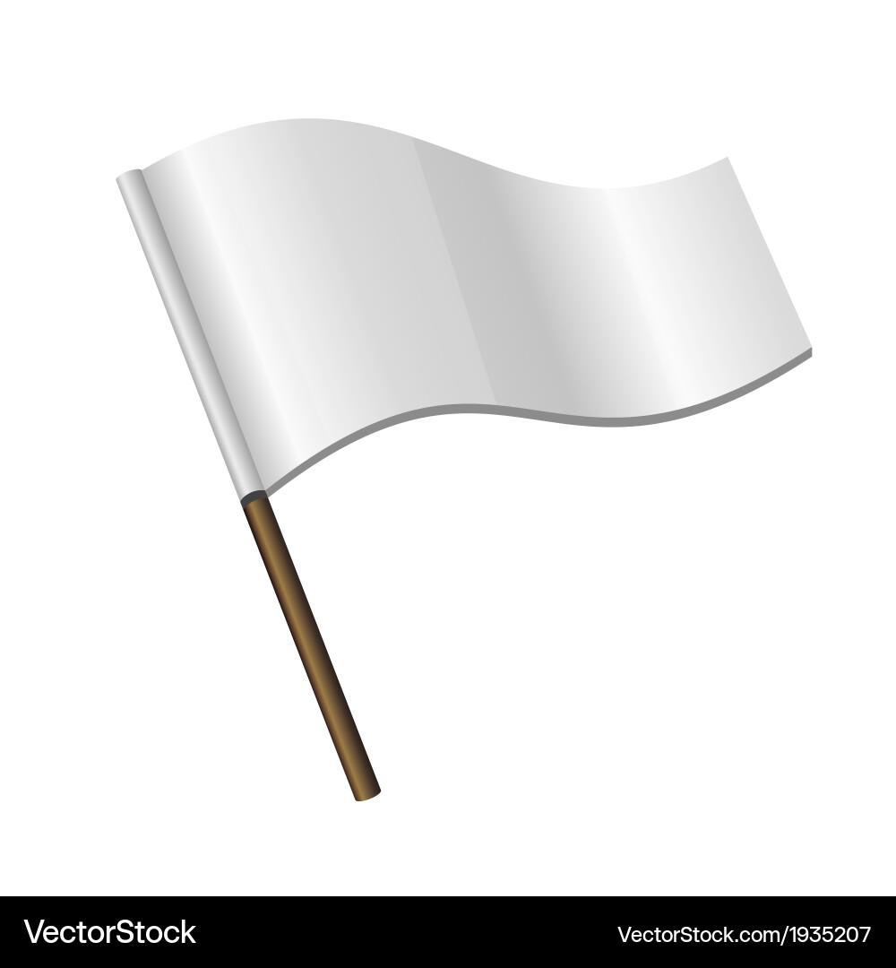 White Curl Flag Icon vector image