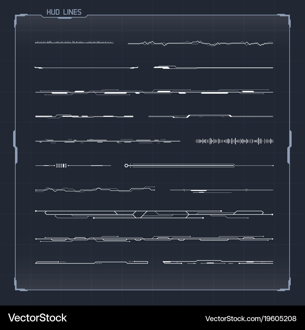 Abstract Line Set for UI & Digital Interfaces vector image