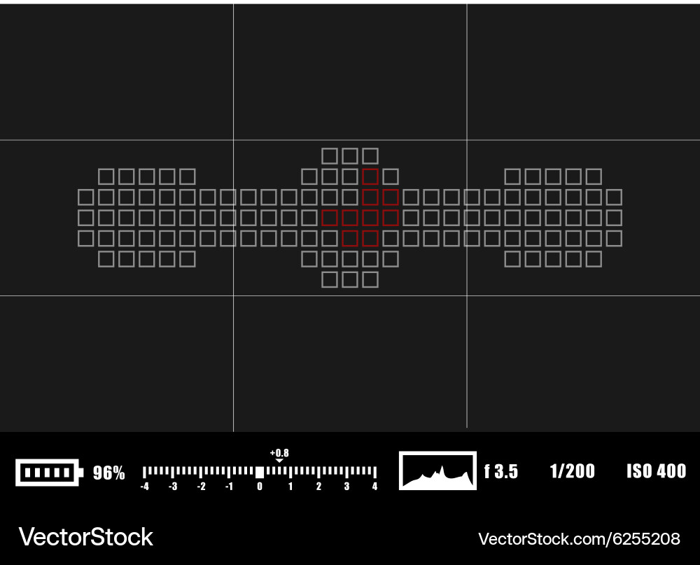 Camera viewfinder rec background focusing Vector Image