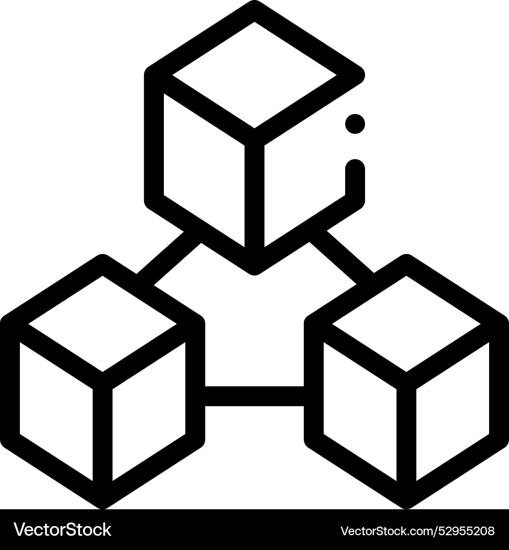 Cubes icon thin linear style design isolated Cubes icon thin linear style design isolated vector image