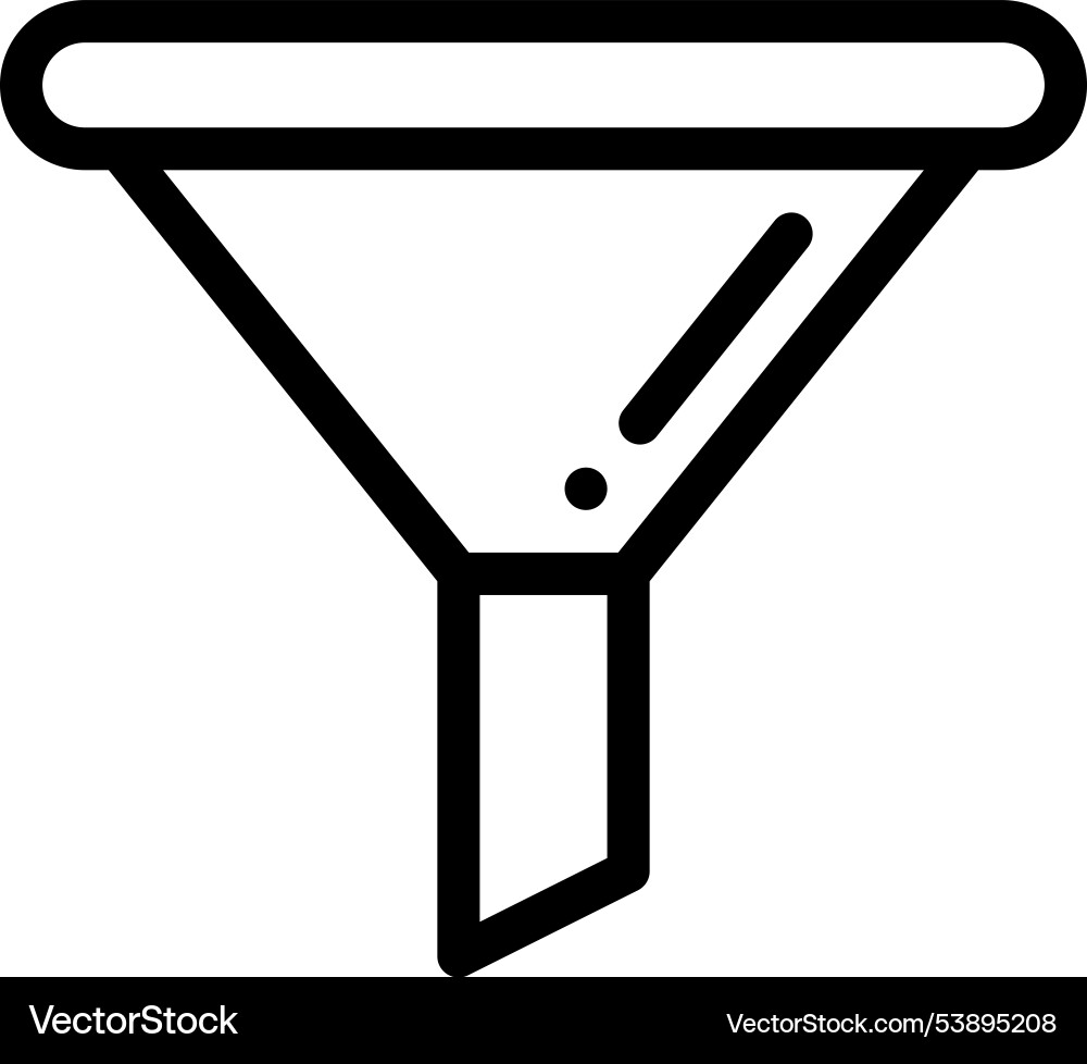 Funnel icon thin linear style design isolated Funnel icon thin linear style design isolated vector image