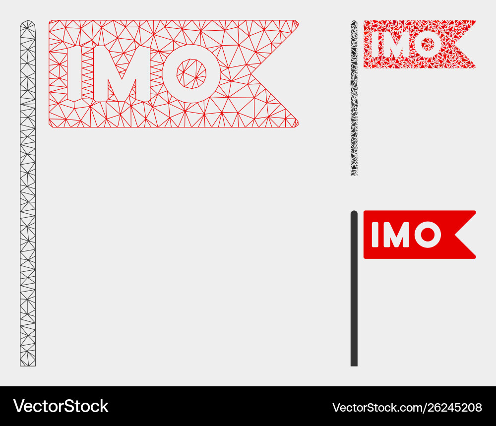 Imo flag mesh 2d model and triangle mosaic Imo flag mesh 2d model and triangle mosaic vector image