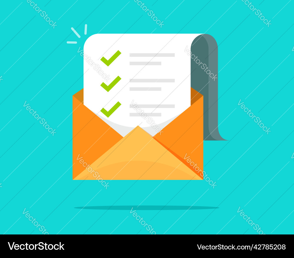 Mail email check list icon or exam Mail email check list icon or exam vector image