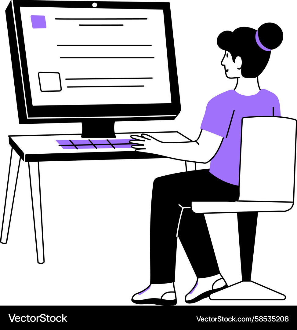 Modern Networking Concept - Person Typing Vector Image