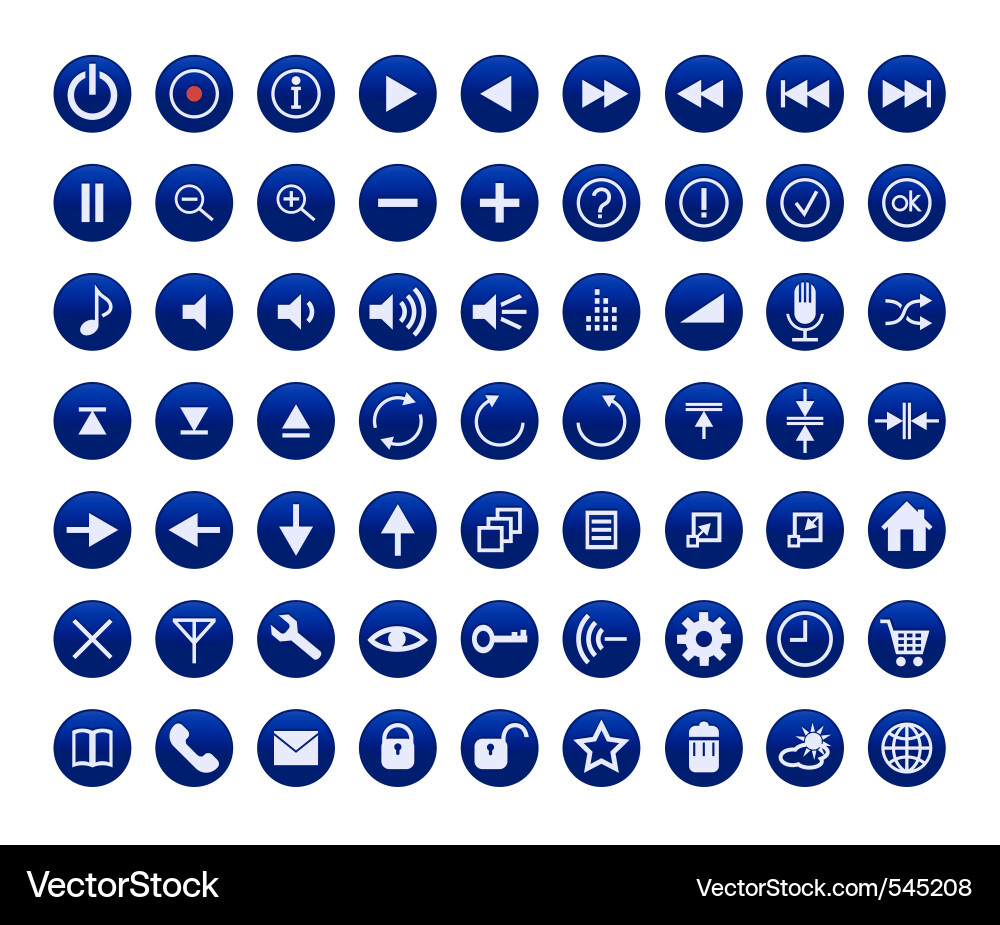Multimedia Interface Buttons Vector Image