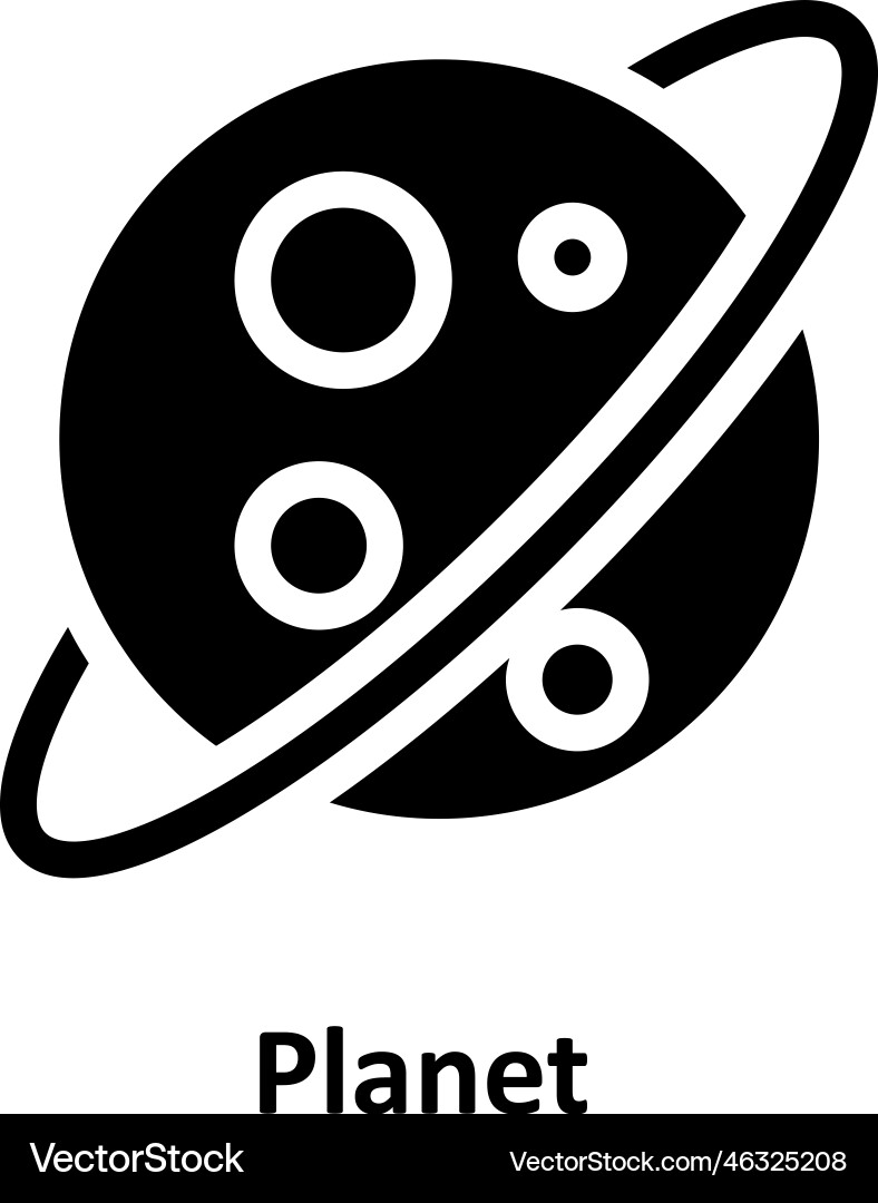 Planet solid icons simple stock Vector Image