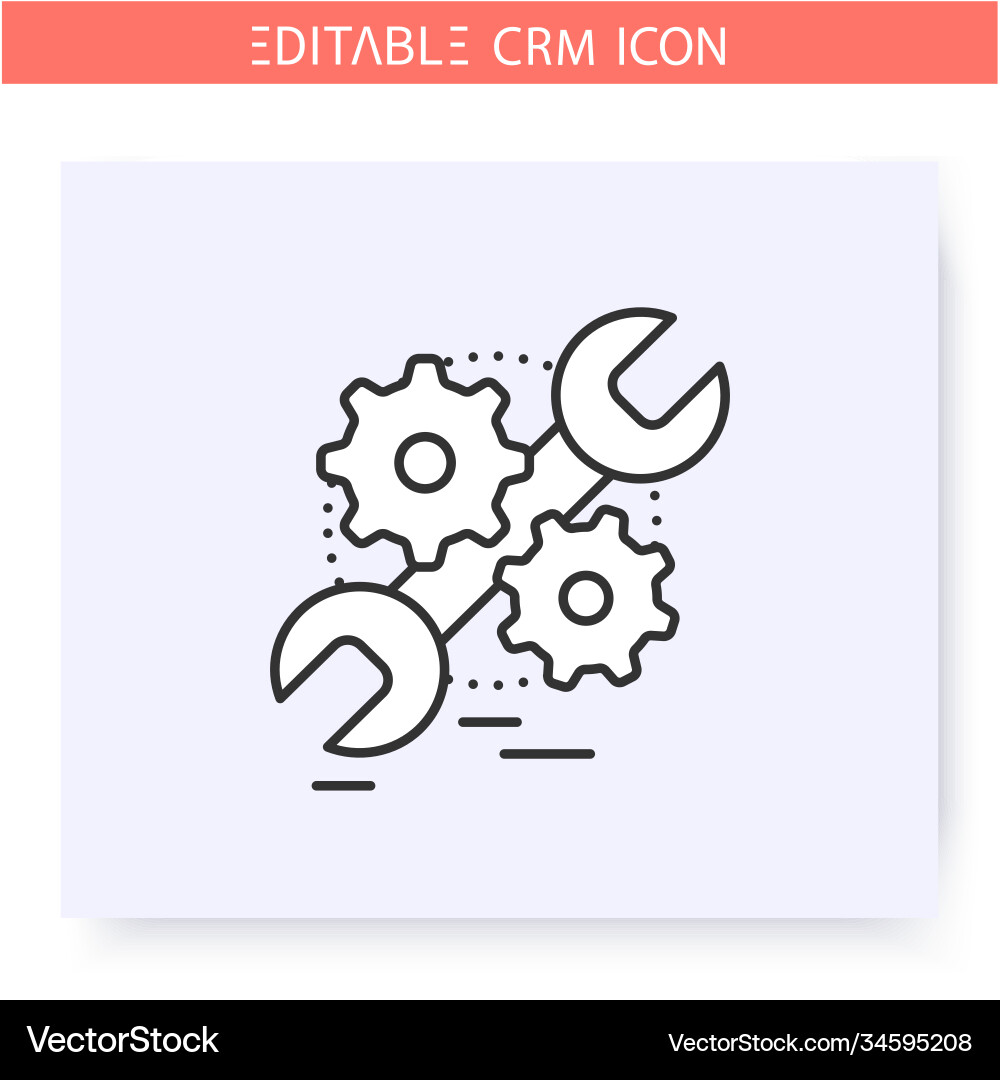 Service automation line iconeditable Service automation line iconeditable vector image