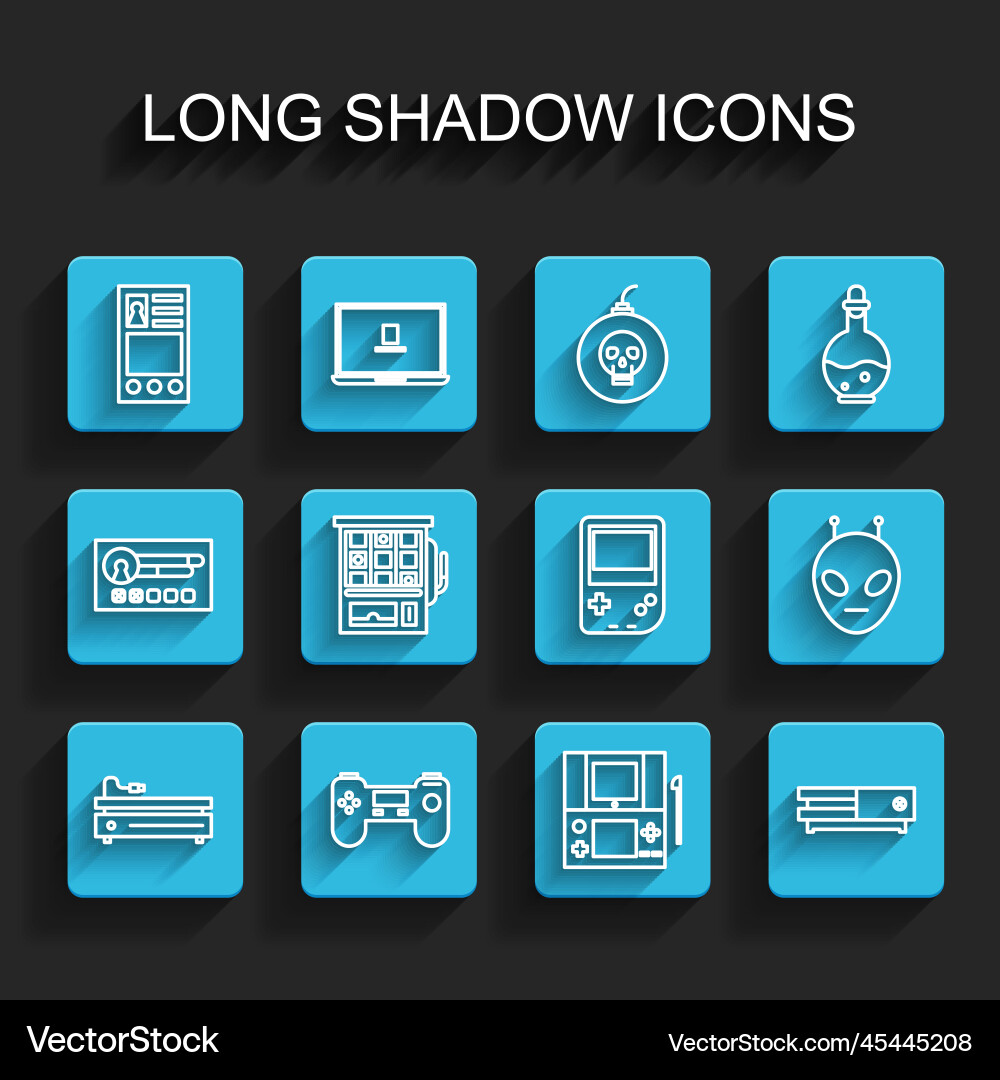 Set line video game console gamepad create Vector Image