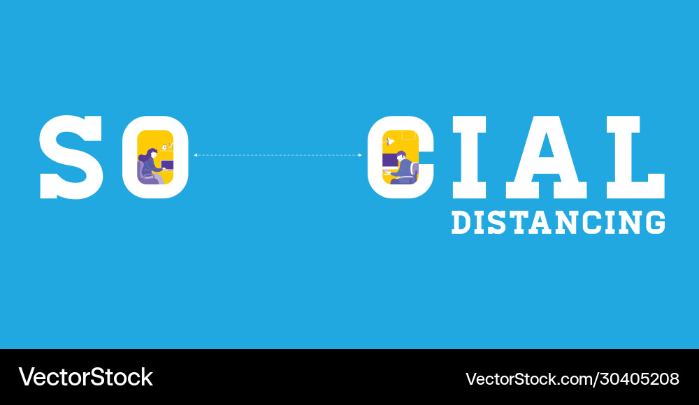 Social Distancing - Protective Measures vector image