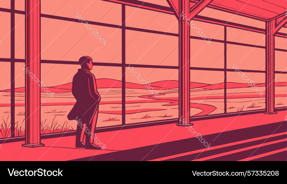 Urban view from window at dusk design generative vector image