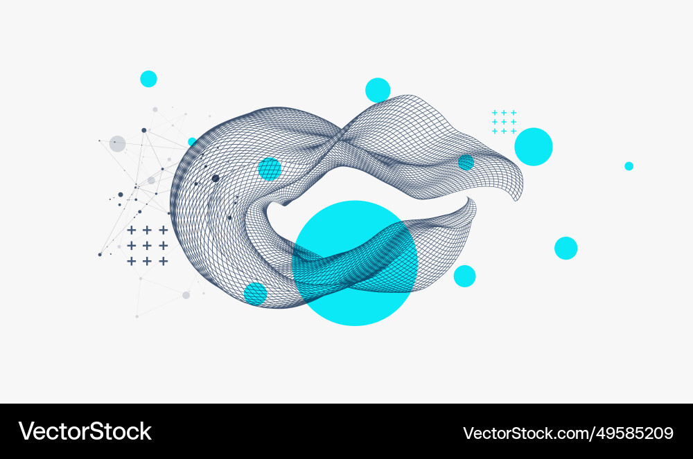 Abstract wave is made in a frame style template vector image