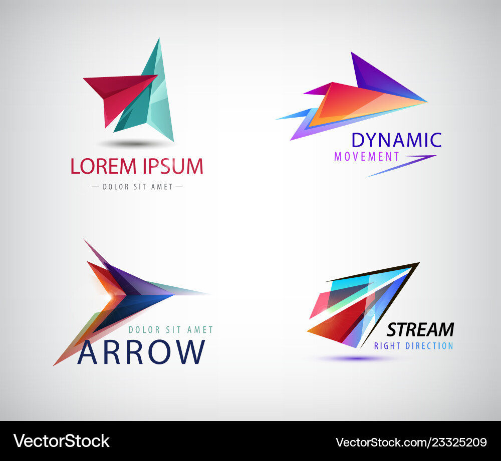 Abstrakte Arrow Pointer Logos Set vektorbild
