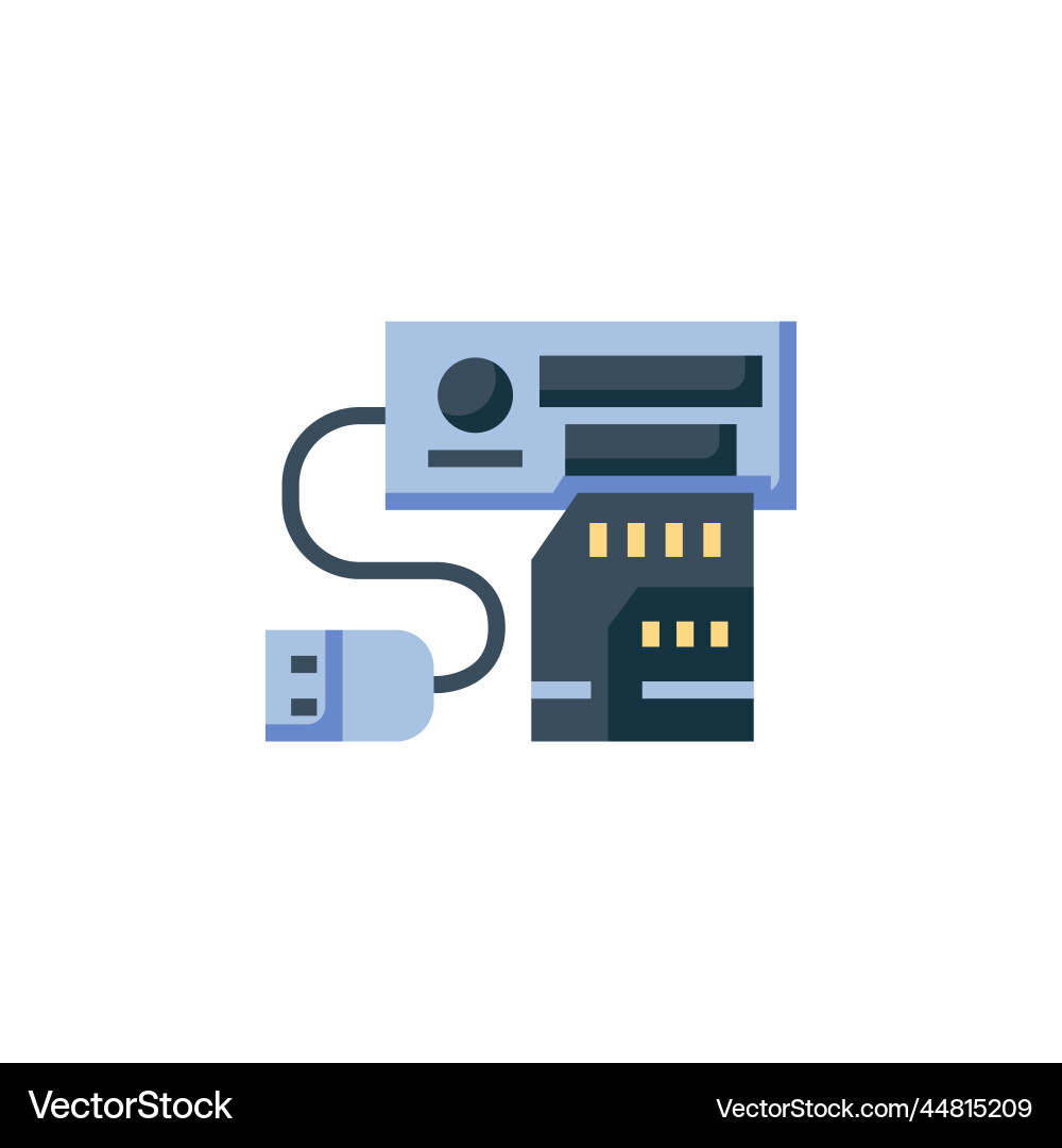 Card reader icon computer component flat Vector Image